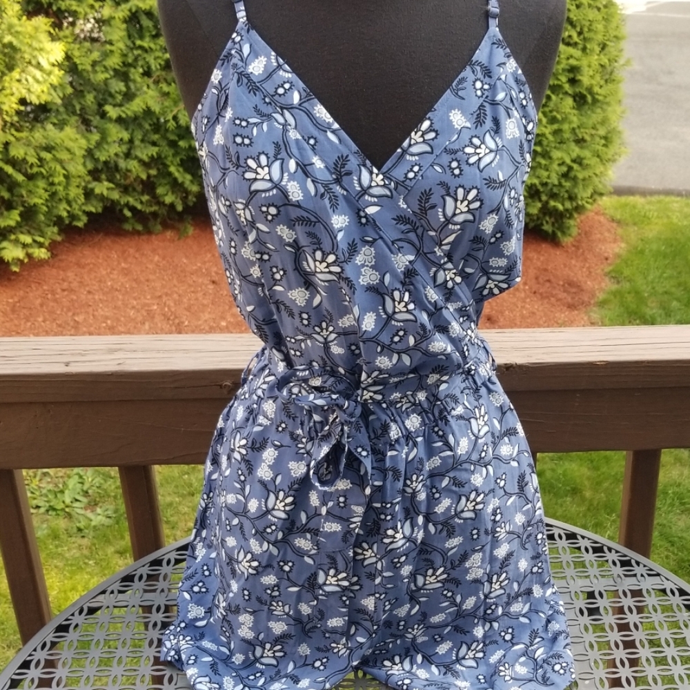 Floral Blue Women's Jumpsuit